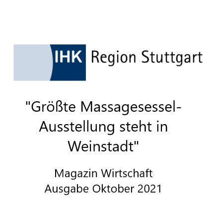 L'univers des fauteuils de massage dans le magazine « Wirtschaft » de la Chambre de commerce et d'industrie de Stuttgart