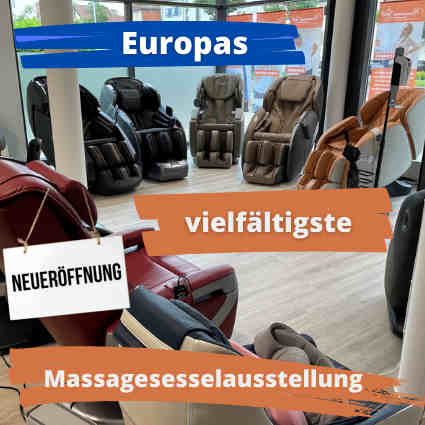 Nous inaugurons l'exposition de fauteuils de massage la plus variée d'Europe
