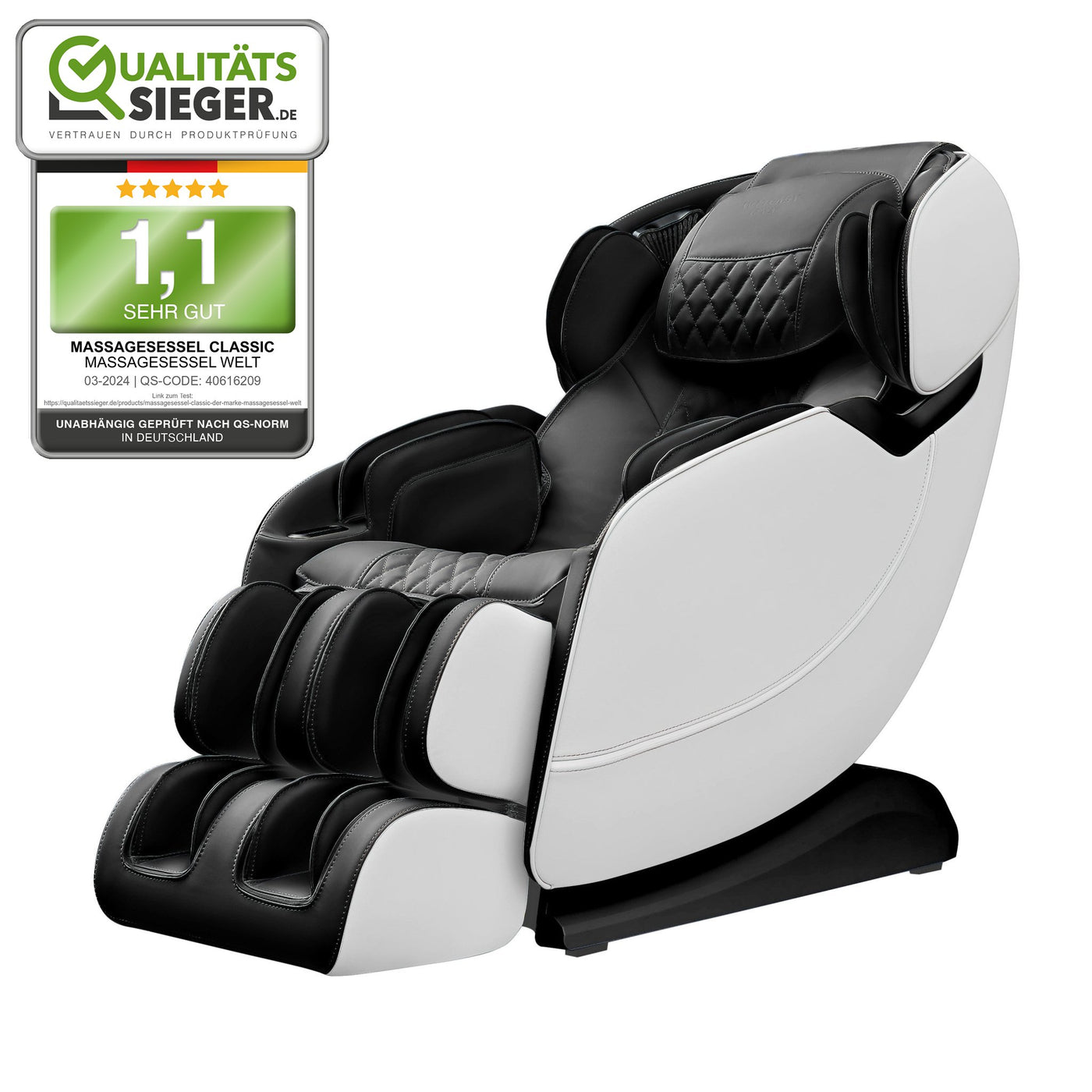 Fauteuil de massage Welt Classic Plus B2B (MSW310V2) – Blanc-Noir