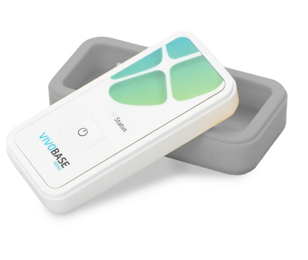 
VIVOBASE MOVE – Gerät mit grauer Schutzhülle