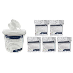 
BioWIPES alkoholfrei: Entnahmeeimer und 5 Nachfüllpacks