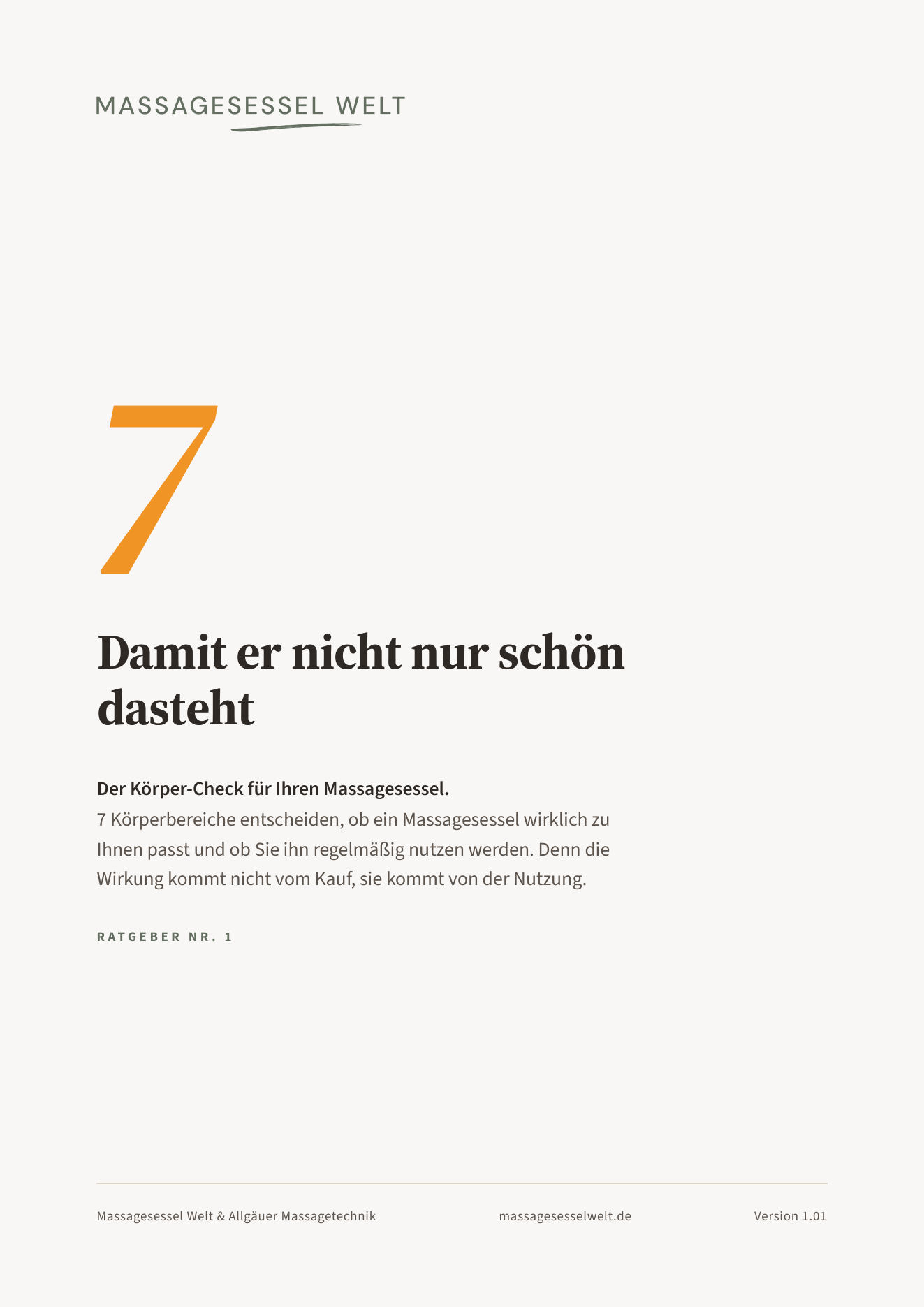 Titelseite des Ratgebers: Damit er nicht nur schön dasteht