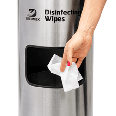 
Hygienestation aus Edelstahl – Tuchspender & Abfallbehälter – Ansicht 4